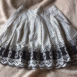 black and white high waisted skirt